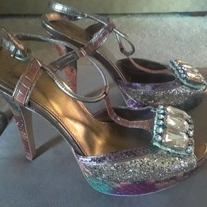 Blinged out exotic heels